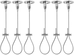 Conjunto de 6 suportes em aço inoxidável para barra de chuveiro, ajustáveis para montagem superior, com capacidade de carga integrada.