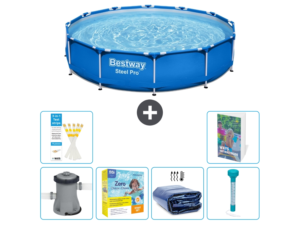 Piscina Bestway Steel Pro Redonda 305x76 Cm 5 peças S184 BESTWAY