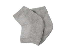 Meias anti-estouro para calcanhares com gel hidratante, 3 pares, cinza. Suaviza, protege e retém a hidratação da pele.