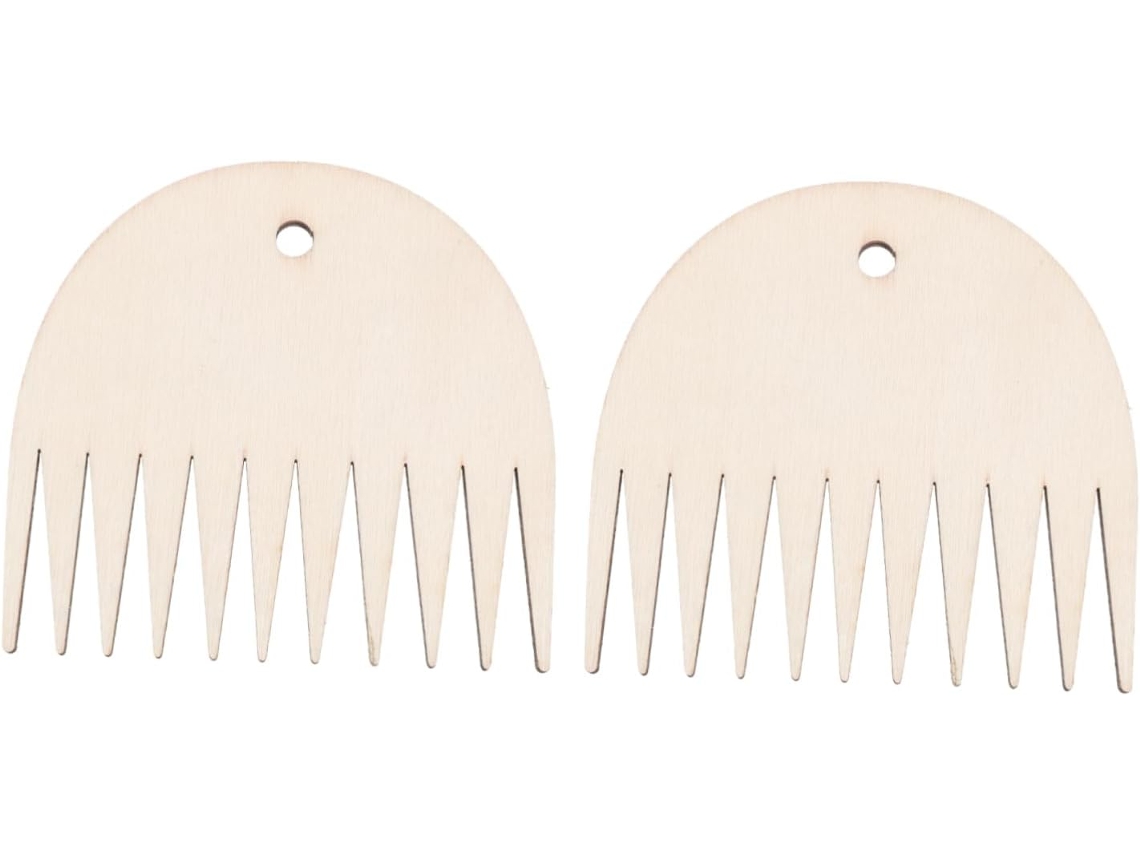 Conjunto de 2 Peças de Ferramentas para Tricô, Acessórios para Tecelagem Diy, Pente para Tear de Tapeçaria. AQUAFORGE