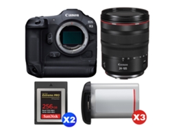 Eos R3 + Rf 24 105mm F/4 L Is Usm + 2 Sandisk 256gb Extreme Pro Cfexpress Type B + 3 Canon Lp e19 + Ebook “20 Dicas para Fotos Que Impressionam” CANON