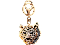 Chaveiro De Cabeça De Leopardo Com Cristais Moda, Dourado 2, Presente Decoração Para Bolsa Carro