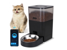 Alimentador Automático Inteligente Wifi Para Gatos E Cães Nobleza 4,2l, Controlado Por App Preto