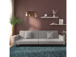 Vidaxl Sofá-cama 2 Lugares Com Duas Almofadas Veludo Cinzento-claro