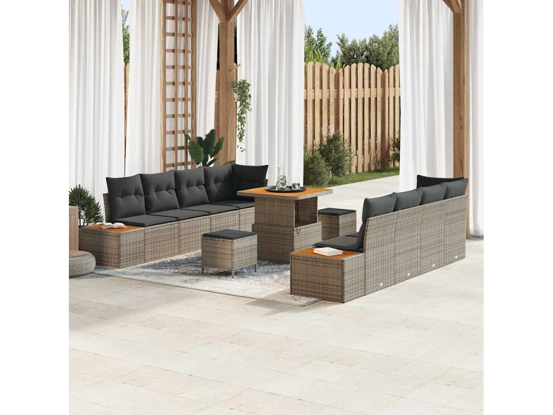 Vidaxl Conjunto De Sofá De Jardim 11 Unid. 10-número De Lugares
