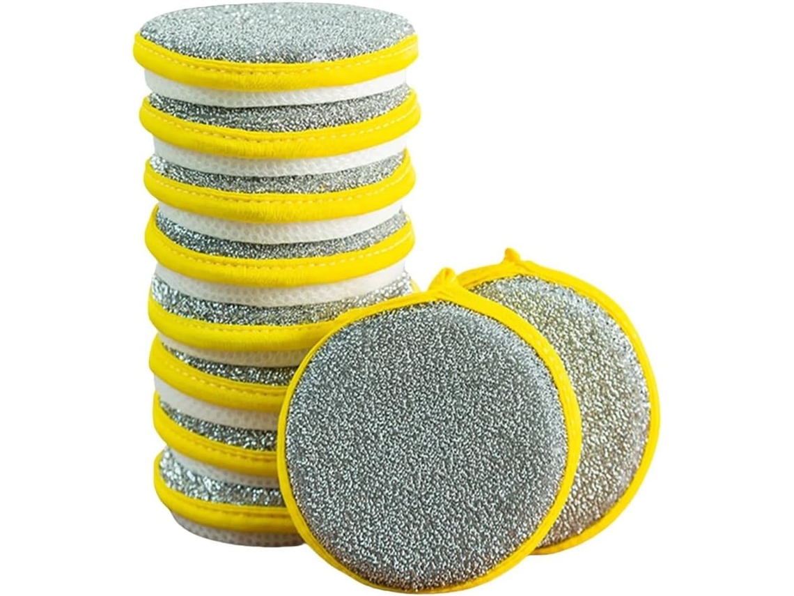 Conjunto De 10 Esponjas Lavar Louça Microfibra Dupla Face Para