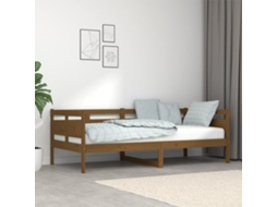 Sofá-cama 90x190 Cm Madeira De Pinus Maciça Marrom Mel