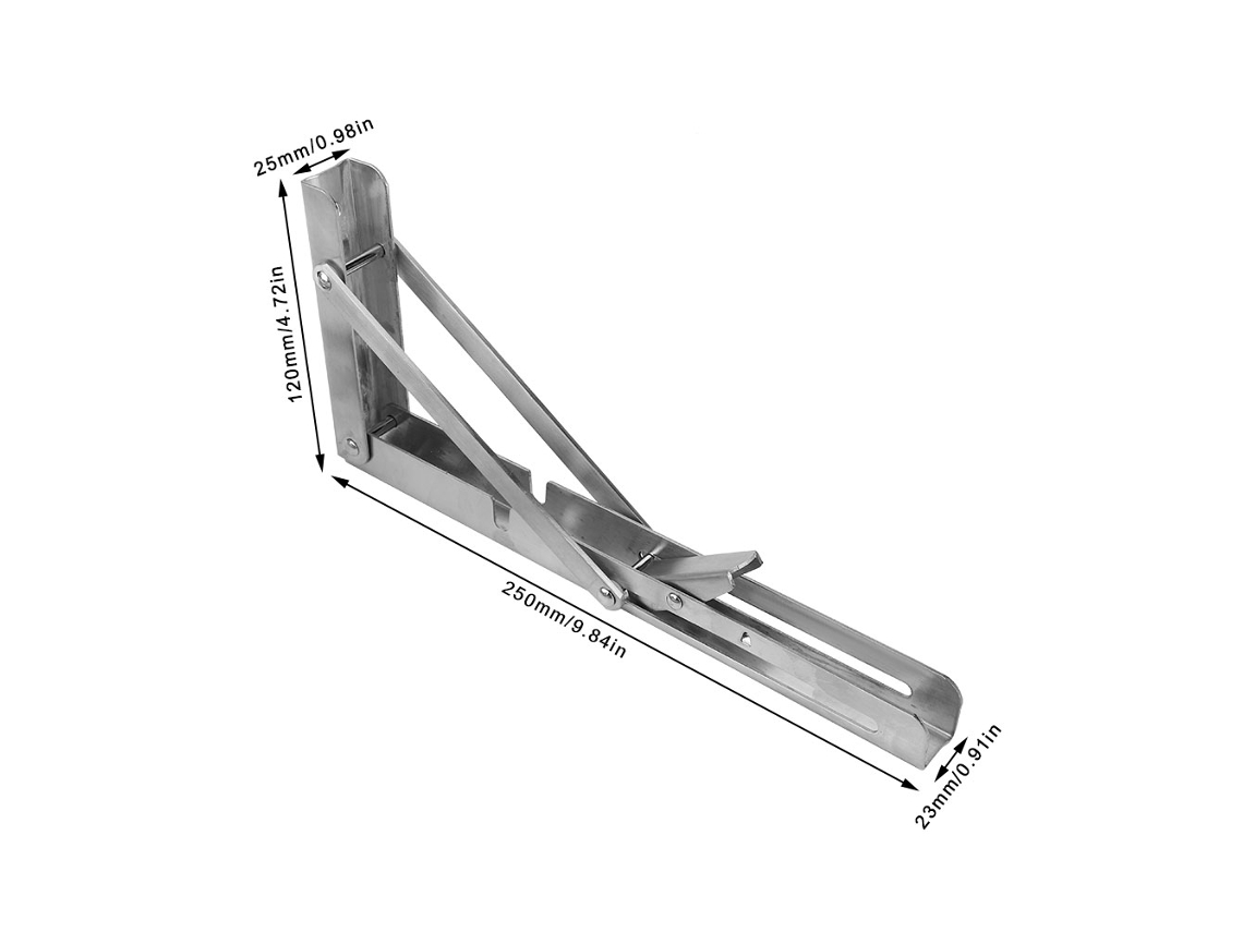 Suporte Dobrável Para Mesa E Prateleira, 2 Peças, Aço Inoxidável, Triangular, Para Parede, 25 Cm, 10 Polegadas