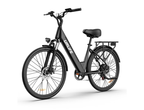 Bicicleta Elétrica Urbana Urlife 36V, 250W, 25km/h, 13Ah, 26, Alcance Máximo de 55km Preta