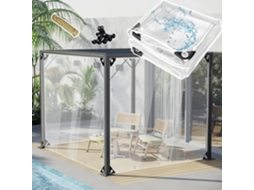 Clear Tarps With Grommets, Heavy Duty Tear Resistant Pvc Tarpaulin, 15mil Outdoor Rainproof Curtain For Patio, Porch