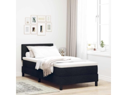 Cama Box com Colchão com Cabeceira Preto Tecido MAISON EXCLUSIVE 90x200 cm