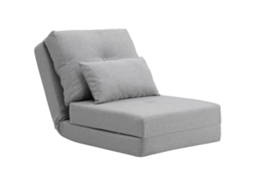Sofá-cama 3 Em 1 Conversível Em Chaise Longue E De Chão Com 2 Almofadas, Cinza Claro