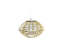 Luminária de Teto em Bambu Marrom Natural, 42x42x26cm ALEXANDRA HOUSE LIVING