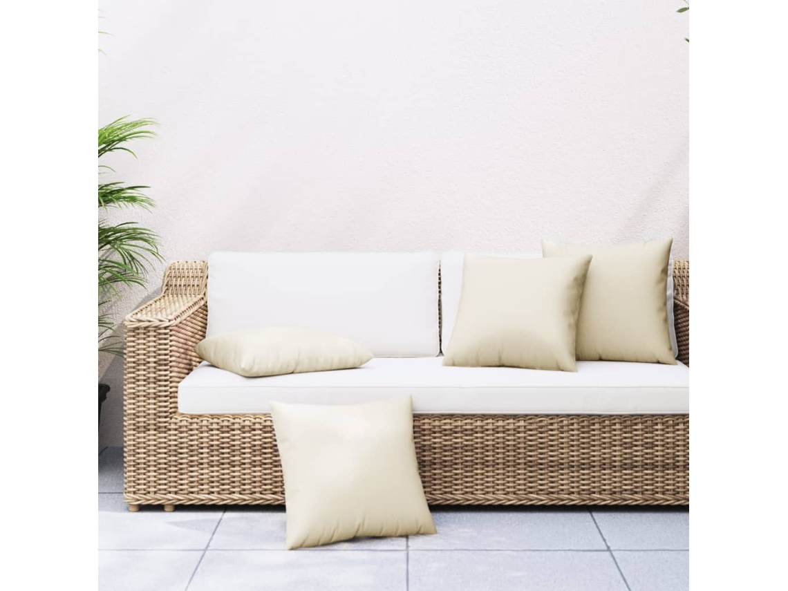 Vidaxl Almofadas Decorativas 4 Pcs 50x50 Cm Tecido Cor Creme