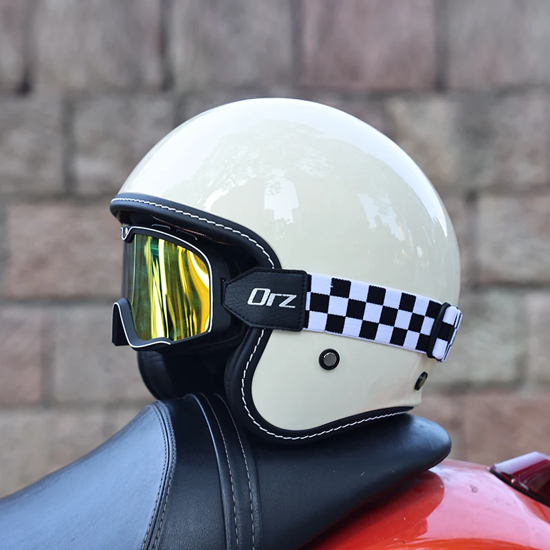 (xl) Capacete De Motocicleta 3/4, Certificado Dot, Casco Em Abs