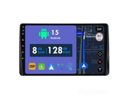 Auto Rádio Carro Bluetooth Autoradio 8GB RAM 128G ROM CarPlay Navegação GPS Ecrã Táctil RoverOne para Renault Duster HM 2 2020-2023 Arkana 1 I 2019-2023 