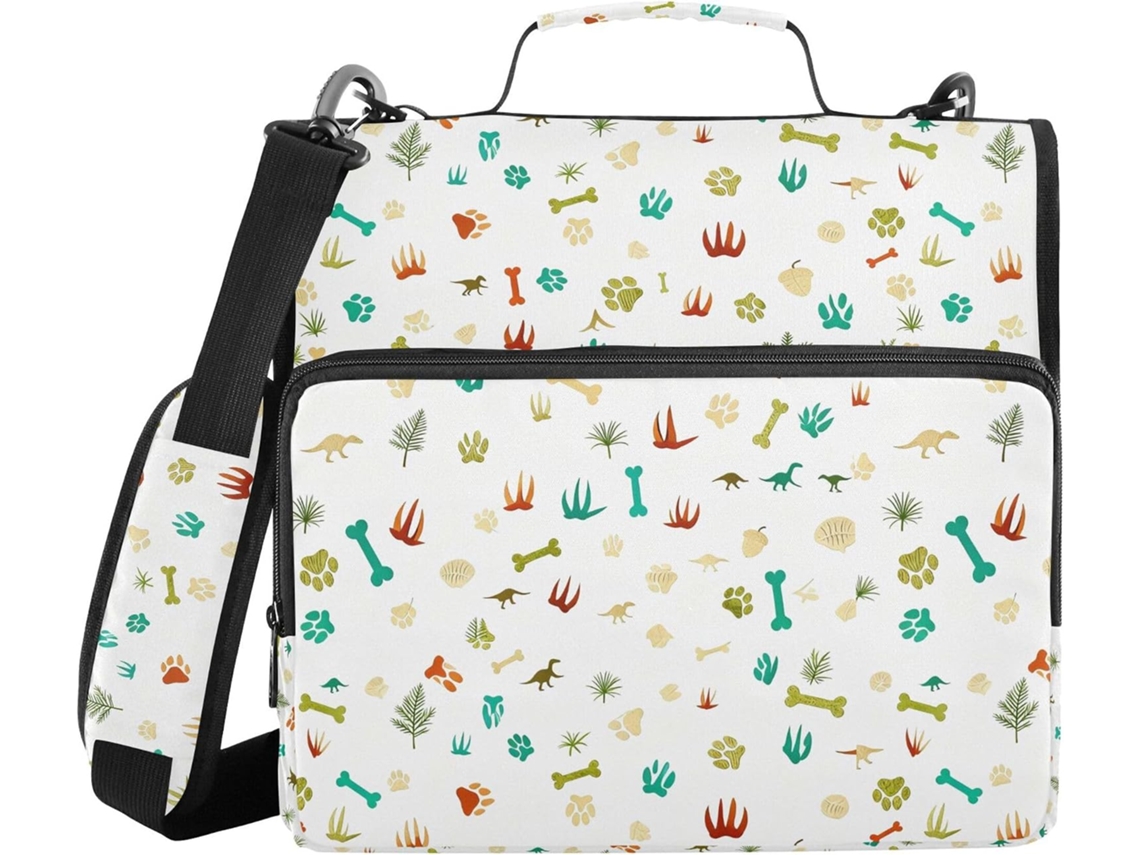 Pasta Com Zíper E Alça, Vários Bolsos De 3, 8cm, 3 Argolas, Organizador De Material Escolar, Acessórios Dinossauros