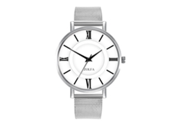Relógio de Pulso Feminino de Quartzo com Cinto de Malha Cor Unica Moda Casual Prata