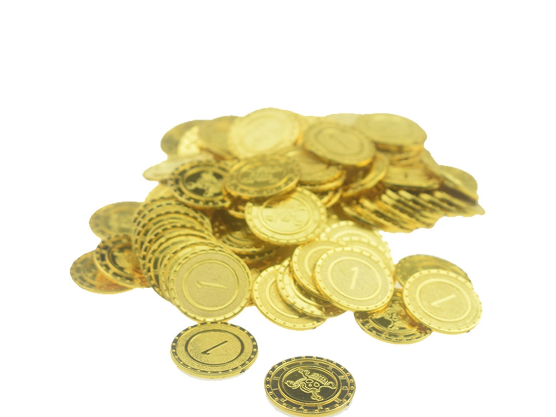 100 Moedas De Ouro Plásticas Para Jogos E Tesouro