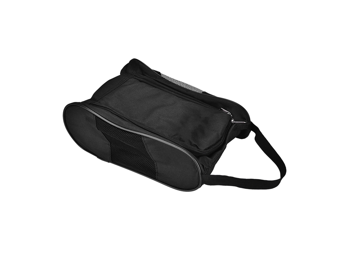 Bolsa Portátil para Sapatos de Golfe Nylon Respirável com Zíper Preto S/MARCA