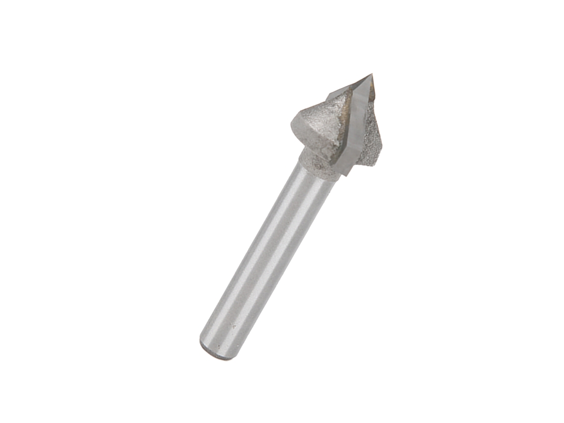 Fresa em V de carbono Laxiscreed para CNC, rebaixamento de bordas e acabamento.