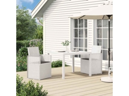 Vidaxl Cadeiras De Jantar Para Jardim 2 Unid. Branco E Antracite Pp
