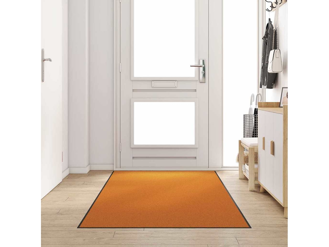 Vidaxl Tapete De Entrada Laranja E Preto 120 X 300 Cm 100% Poliamida
