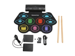 Conjunto De Pads Bateria Eletrônica Com 9 Para Prática, Suporte A Bluetooth, 100 240v, Plugue Europeu, Portátil, Opção Voz Externa Aquaforge