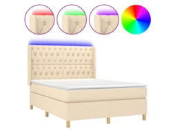 Box Spring Bed, Box Spring Beds Vidaxl Creme Tecido (140 X 200 Cm)