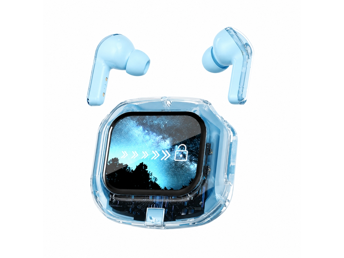 FONE BLUETOOTH Azul Tela LCD Táctil 20+ Idiomas Áudio Hifi YANYXR