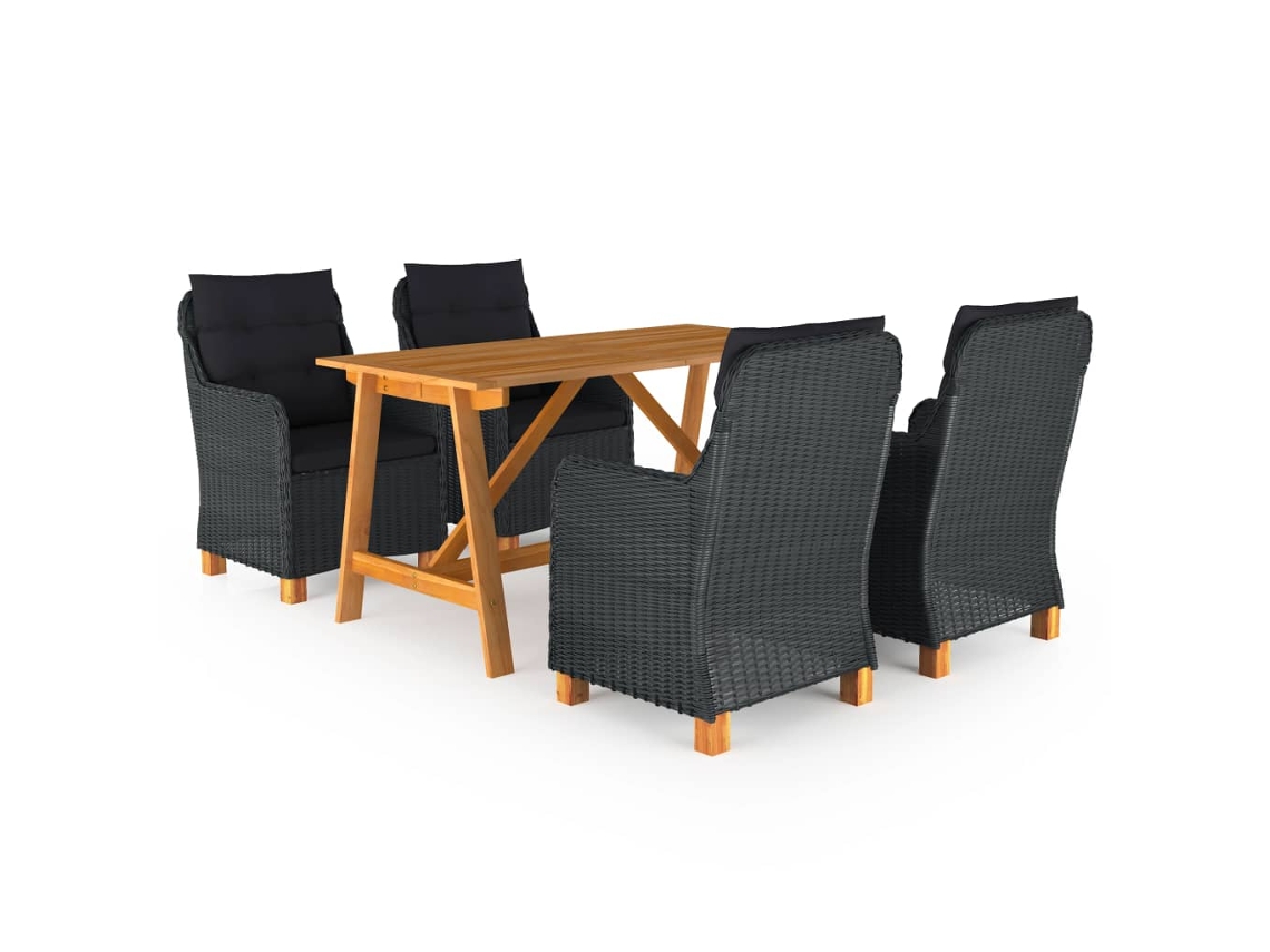 Pcs Conjunto De Jantar Para Jardim Cinzento Escuro Dkd Home Decor