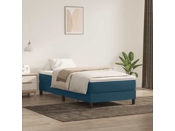 Vidaxl Cama Com Molas Sem Colchão 80x220 Cm Veludo Azul-escuro