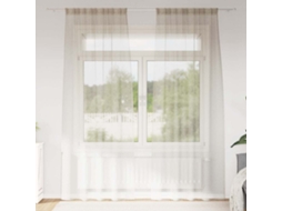 Vidaxl Cortina De Voile 2 Unid. Areia 245 X 140 Cm Poliéster