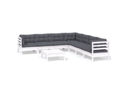 Garden Lounge Set, Garden Lounge Sets Vidaxl Branco Madeira De Pinho (n/a)