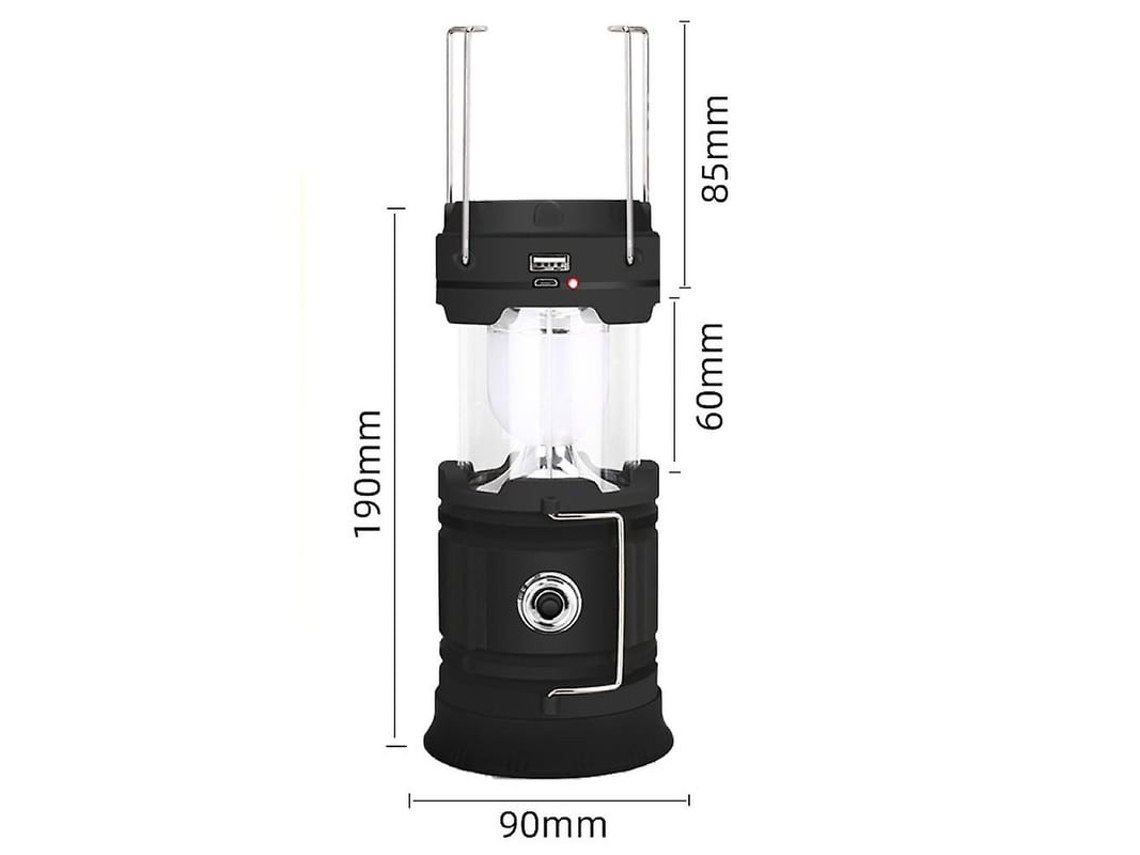Luz De Camping Led, Solar E Recarregável, Com Power Bank, À Prova De Água E Vento, Ideal Para Camping, Emergências