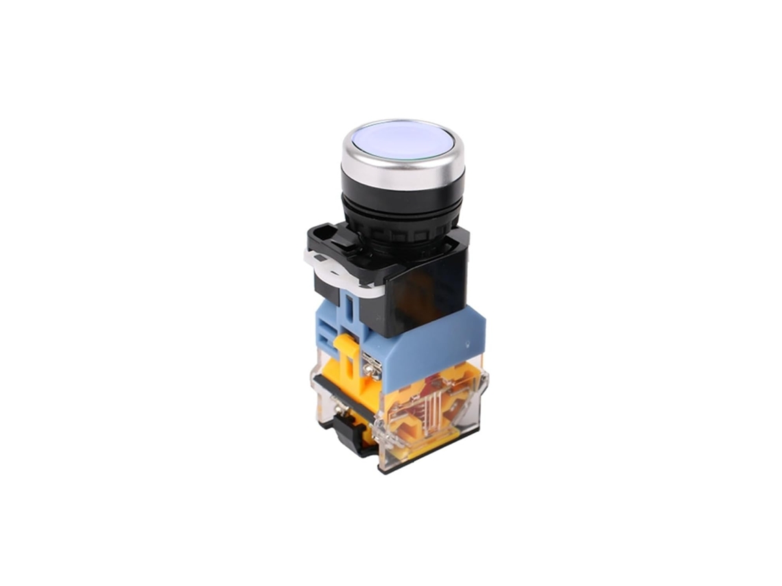 Botão De Pressão Led La38-11d, Ac 220v, Com Travamento Automático E Reinicialização Automática, 22mm, Ac 12v, Dc 24v