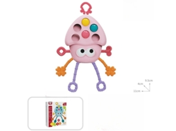 Brinquedo de Dentição com Corda Puxável para Bebê Montessori Sensorial para 6 18 Meses, Rosa CZHHMART