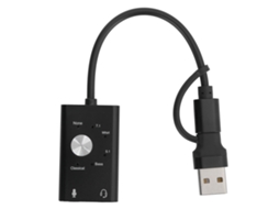Aetheria placa de Som Externa Type c 7.1 Canais Adaptador Usb Áudio 2 em 1 para Laptop