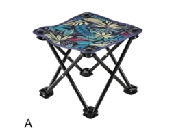 Cadeira Dobrável, Banquinho Portátil para Uso Externo, Cadeira Pequena para Camping, Churrasco, Pesca. Folhas Verdes. AQUAFORGE