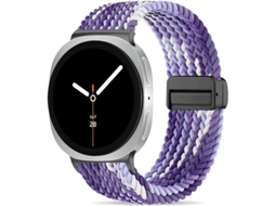Pulseira Desportiva Elástica Em Nylon Entrançado Para Samsung Galaxy Watch 9 40mm 44mm, Com Fecho Magnético. Roxo Gradiente Hexinyigjly