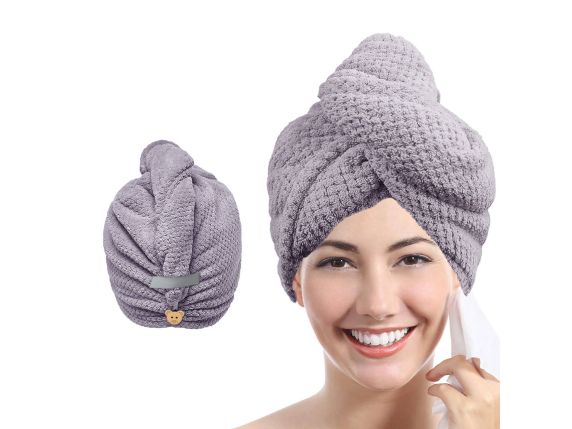 Touca De Secagem De Cabelo Em Lã Coral, Macia E Absorvente Elysve
