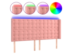 Led Headboard, Led Headboards Vidaxl Cor-de-rosa Veludo (183 X 16 X 118/128 Cm)