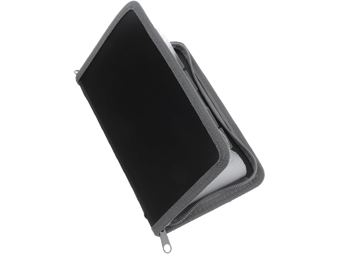 Mini Pasta Sanfonada Transparente A6 com Zíper, Organizador Portátil Multicamadas para Documentos, Recibos e Cupons