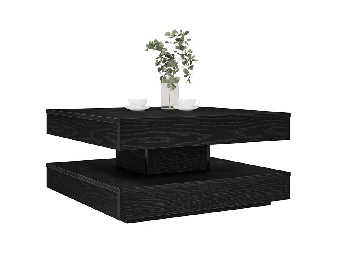 Vidaxl Mesa De Centro Rotativa A 360 Graus 70x70x34,5 Cm Preto