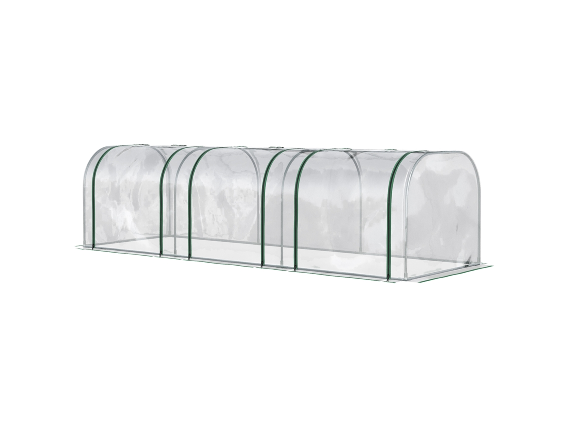 Estufa De Cm Túnel Transparente Pvc E Aço Com Portas Articuladas. 295x100x80