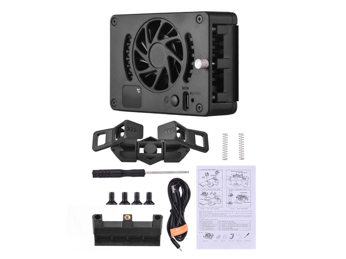 Ventilador De Enfriamiento Externo Para Cámara Y Smartphone Con Oled Usb Clamp Para Dslr Y Video Shooting