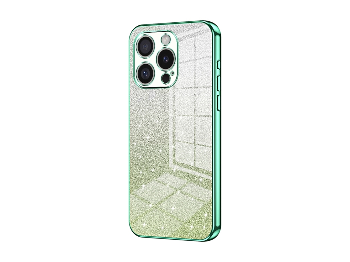 Capa Para Iphone 16 Pro - Glitter Degradê - Acabamento Eletroplaqueado