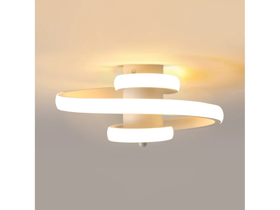 Luz O Teto L Moerno Caneeiro  E Teto E Esign 24w Em Espiral Branca*