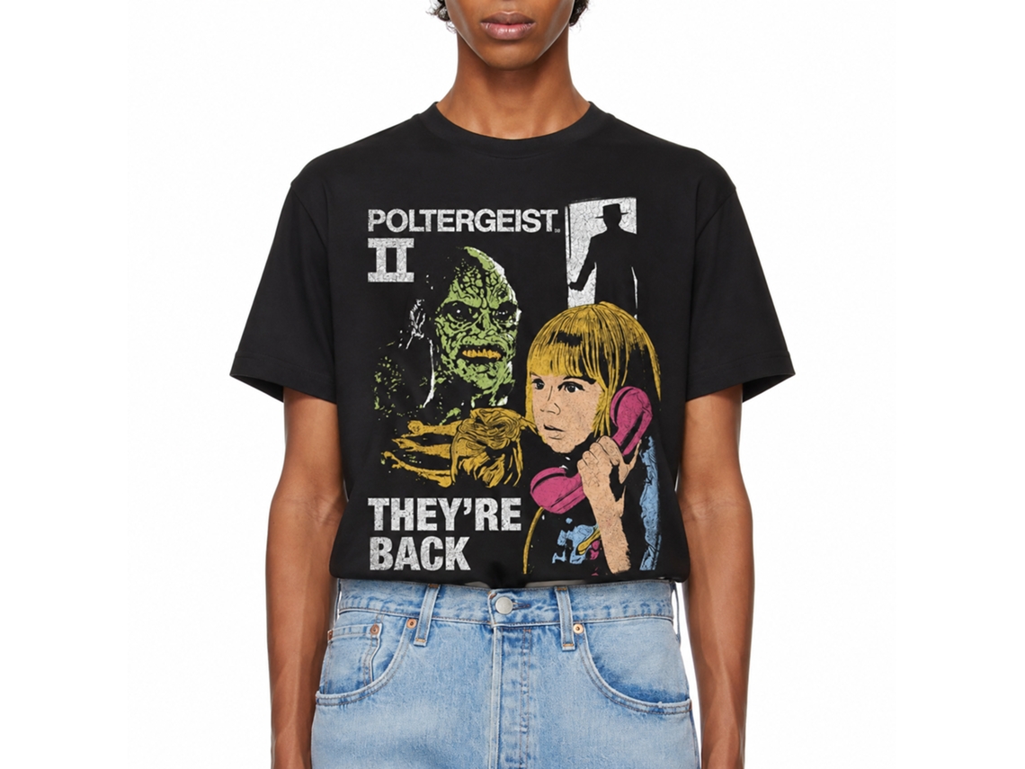 Rockinstone Poltergeist Carol Anne And The Beast Black Adult T-shirt Size:xxl