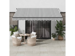Vidaxl Toldo Retrátil Manual 400x350 Cm Antracite E Branco